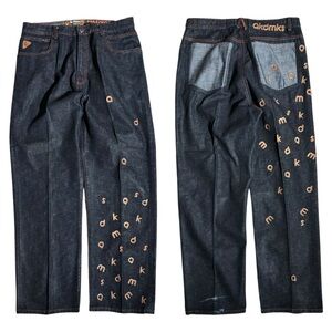 Akademiks Vintage Y2k Wide-Leg Alphabet Soup Jeans